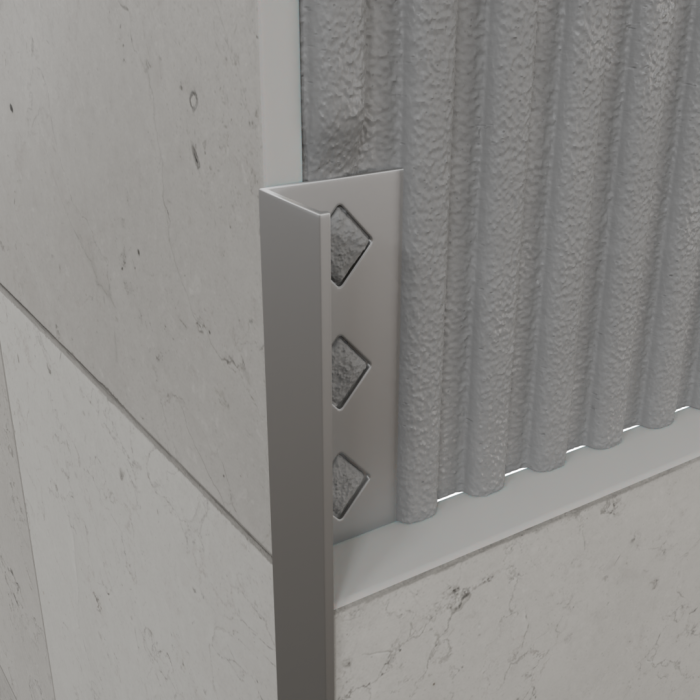 Esquinero de aluminio recto Terminal de 10mm. x 2.5mts. Se utiliza como esquinero para la protección o decoración de las esquinas de los porcelanatos, cerámicas o planchas. Es ideal para darle un acabado perfecto al revestimiento de las obras constructivas.