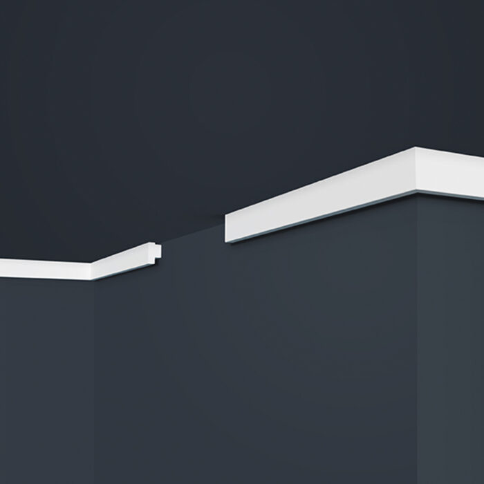 Moldura Cornisa E44 Marbet Design Se utiliza como terminación en la intersección del muro con el techo o cielo. Sirve como elemento decorativo y para ocultar las imperfecciones de dicha intersección. Son de uso exclusivo para interiores. Los dispositivos deben ser instalados lejos de fuentes de calor.
