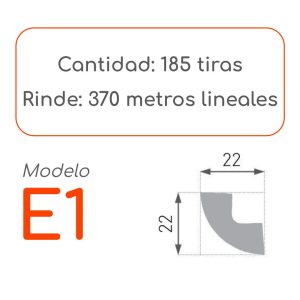 Medidas Cornisa E1 alta densidad 185 unidades