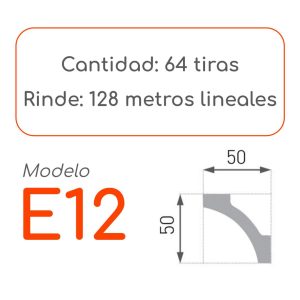 Medidas Cornisa E12 alta densidad 64 unidades
