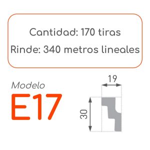 Medidas Cornisa E17 alta densidad 170 unidades