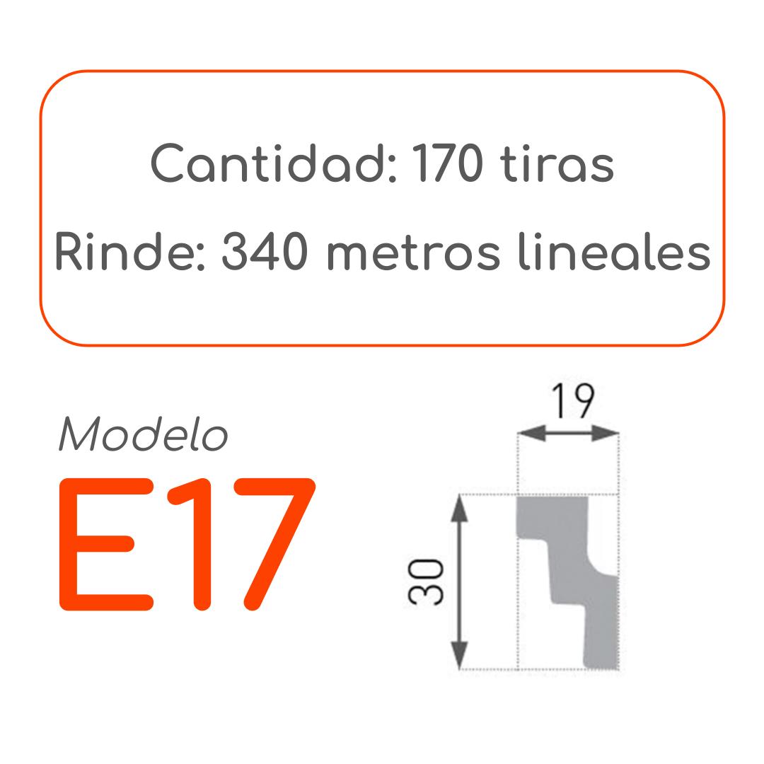 Medidas Cornisa E17 alta densidad 170 unidades
