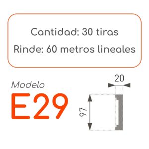 Medidas Cornisa E29 alta densidad 30 unidades