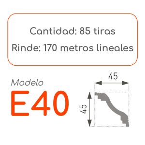 Medidas Cornisa E40 alta densidad 85 unidades