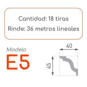 Medidas Cornisa E5 alta densidad 18 unidades