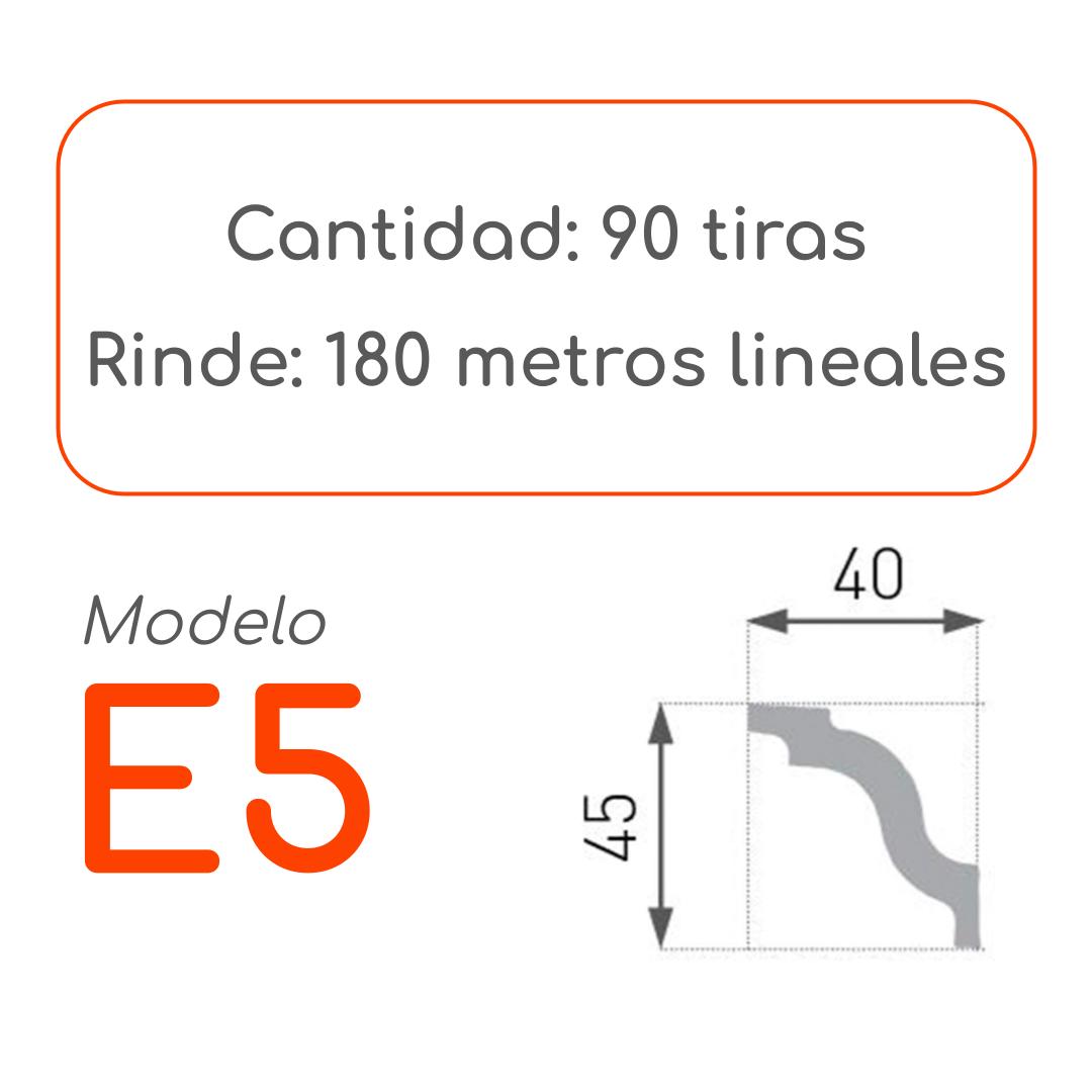 Medidas Cornisa E5 alta densidad 90 unidades