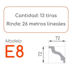 Medidas Cornisa E8 alta densidad 13 unidades