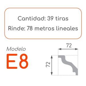 Medidas Cornisa E8 alta densidad 39 unidades