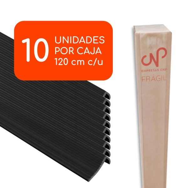 Nariz de Grada CNP 37x37mm x 120cm Caja 10 Unidades PVC Negro - Imagen 4