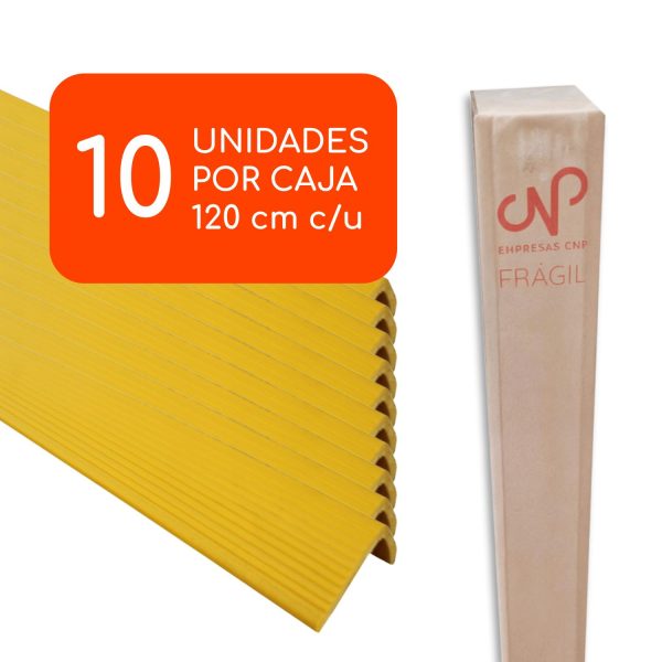 Nariz de Grada CNP 37x37mm x 120cm Caja 10 Unidades PVC Amarillo - Imagen 3
