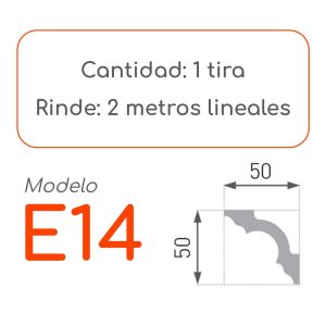 Medidas Cornisa E14 alta densidad 1 unidad
