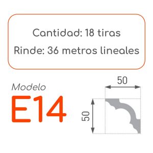 Medidas Cornisa E14 XPS 18 unidades