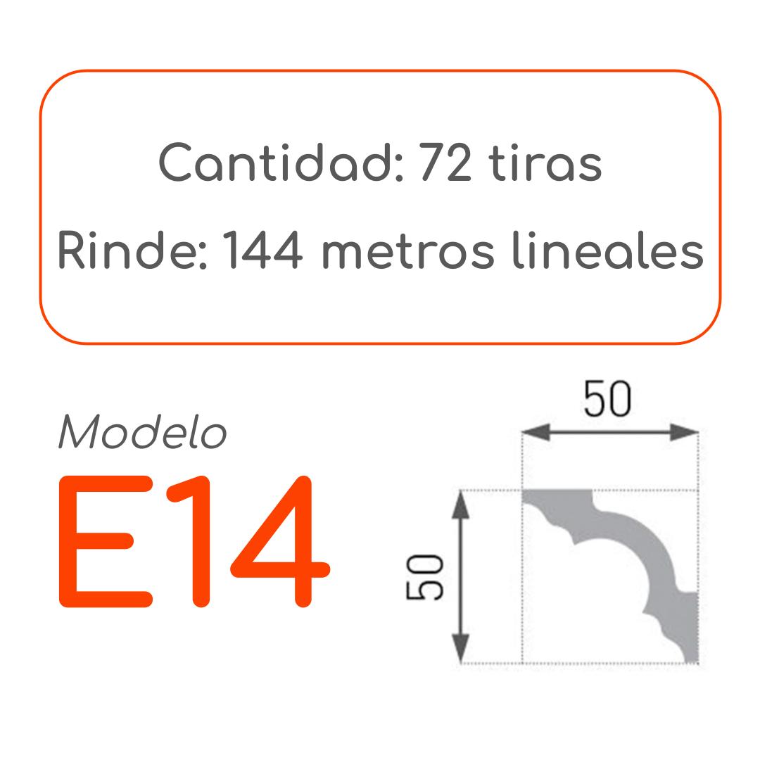 Medidas Cornisa E14 Alta Densidad 72 unidades