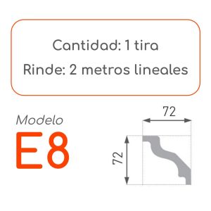 Medidas Cornisa E8 alta densidad 1 unidad